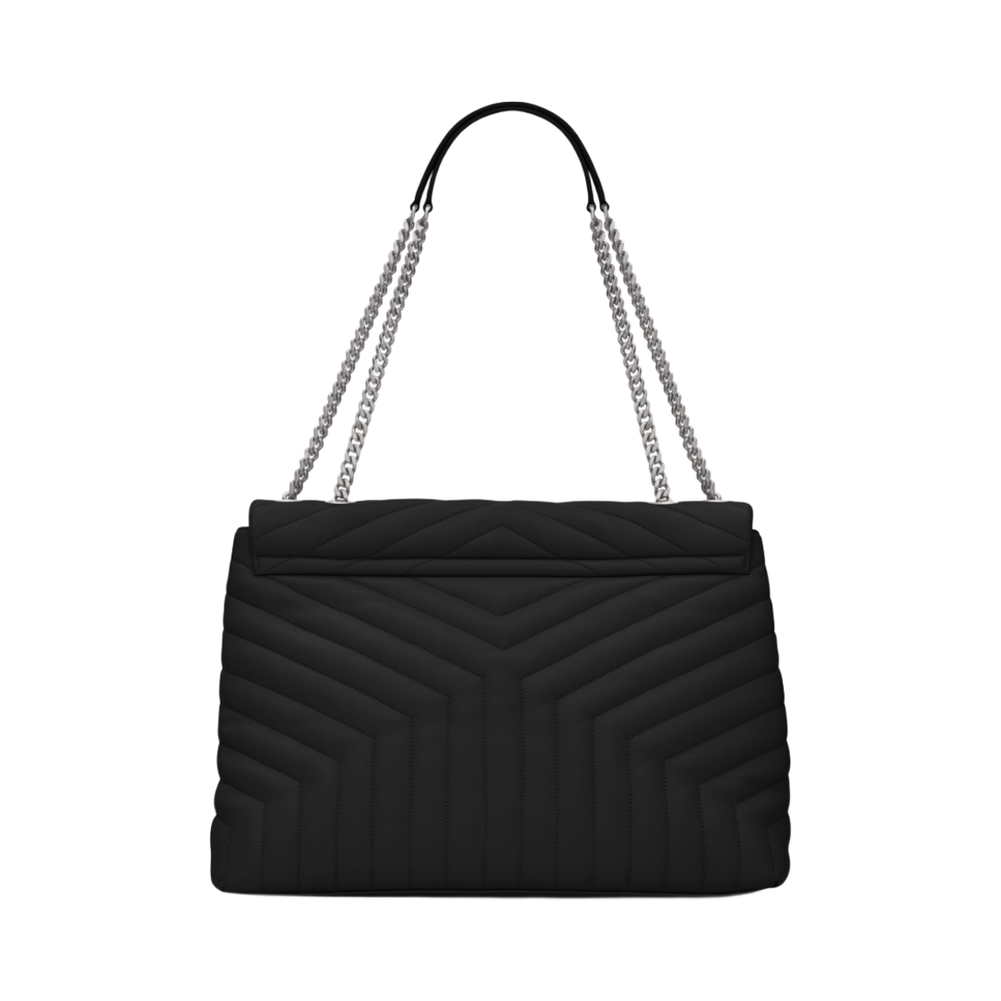 생로랑 마틀라세 Y 레더 실버 모노그램 루루 라지백 블랙(Saint Laurent Silver Monogram Loulou Large Bag in Matelasse Y Leather Black) - 5