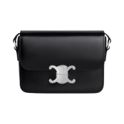 Celine Teen Triomphe Bag in Shiny Calfskin Black
