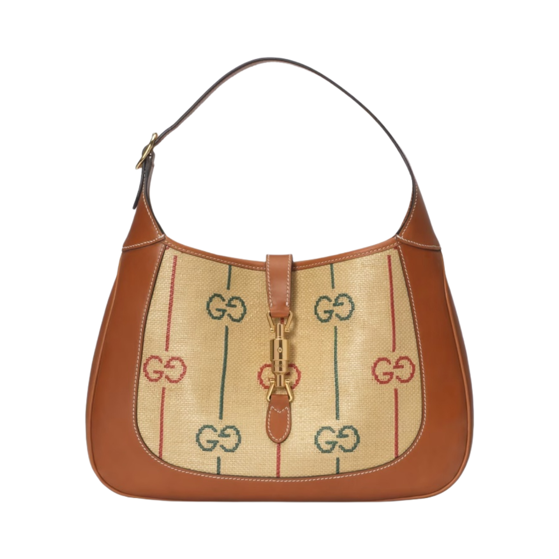 구찌 재키 1961 미디움 숄더백 베이지 코튼 캔버스(Gucci Jackie 1961 Medium Shoulder Bag Beige Cotton Canvas) - 1