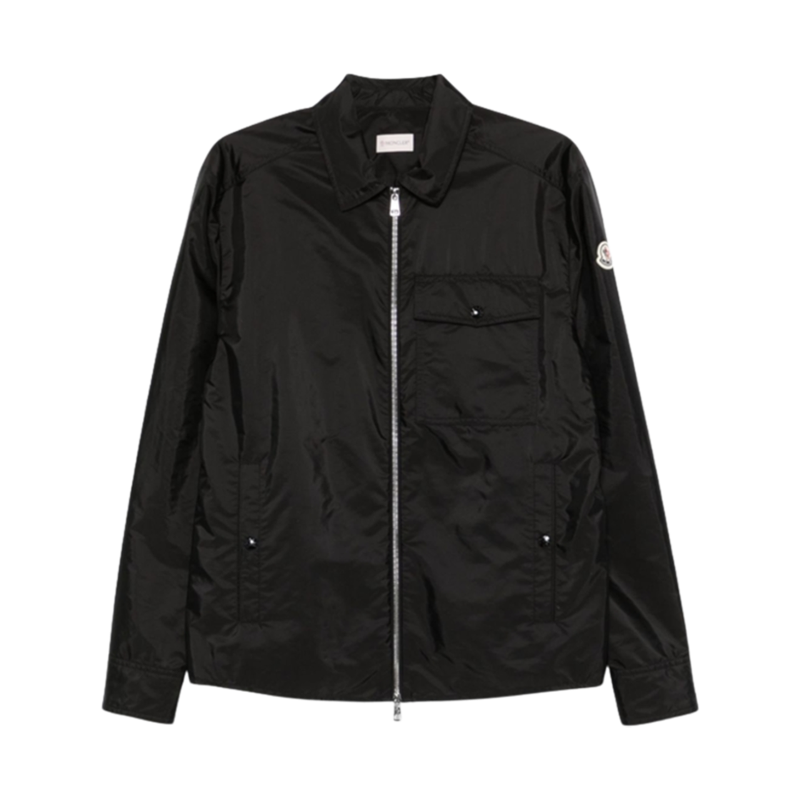 몽클레르 로고 패치 나일론 집업 자켓 블랙 - 25SS(Moncler Logo Patch Nylon Zip-Up Jacket Black - 25SS) - 1