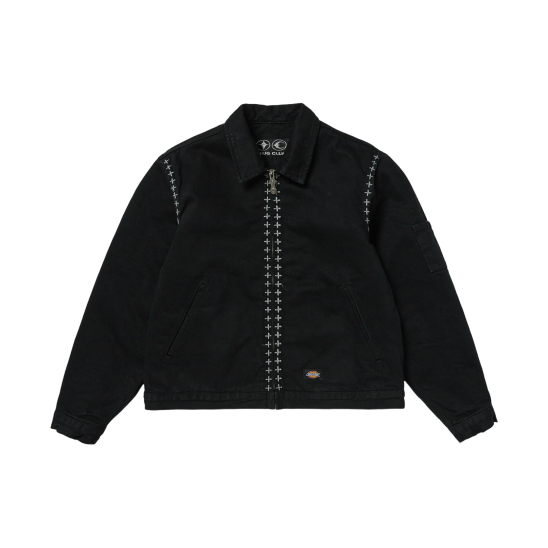 떠그 클럽 x 디키즈 크로스 스티치 아이젠하워 자켓 블랙(Thug Club x Dickies Cross Stitch Eisenhower Jacket Black)