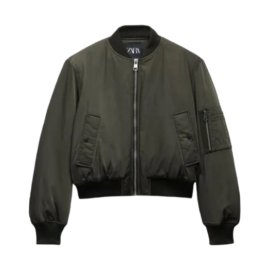 자라 테크니컬 봄버 자켓 카키 | Zara | KREAM