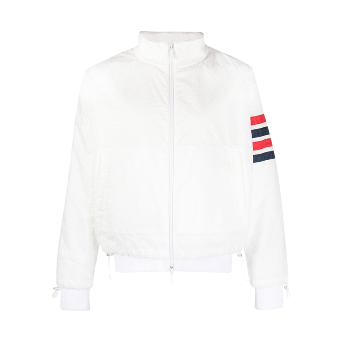 MJT425A-F0517-100 Thom Browne Ultralight Ripstop 4-Bar Funnel Neck Jacket White