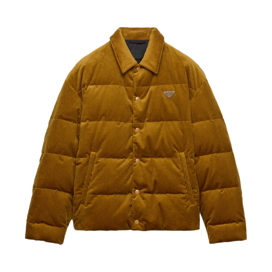 SGC694-13YO-F0346 Prada Cropped Corduroy Down Jacket Barley