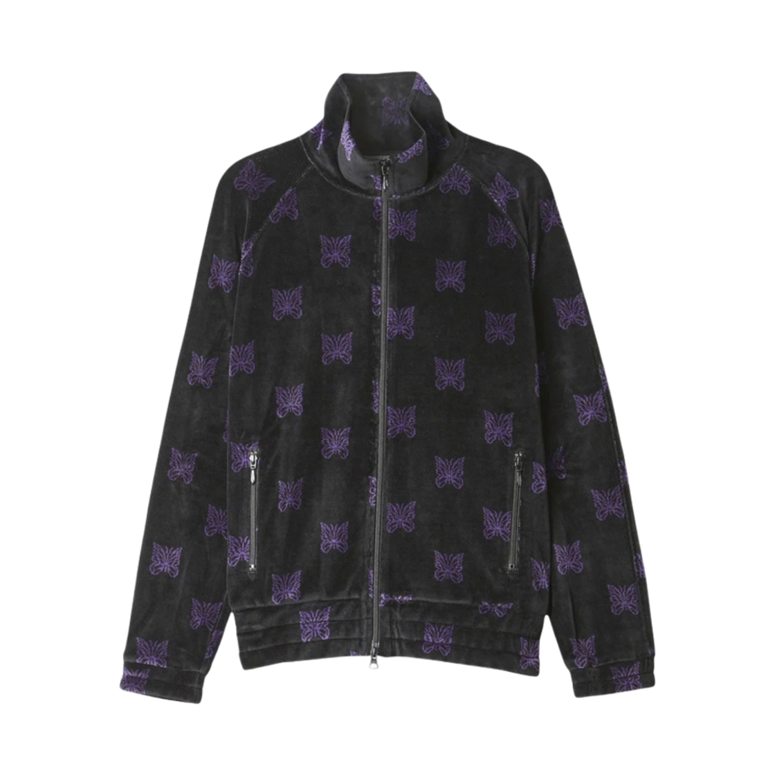 니들스 빠삐용 트랙 자켓 벨루어 블랙 퍼플(Needles Papillon Track Jacket Velour Black Purple) - 1