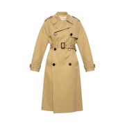 (W) Saint Laurent Double Breasted Trench Coat Beige
