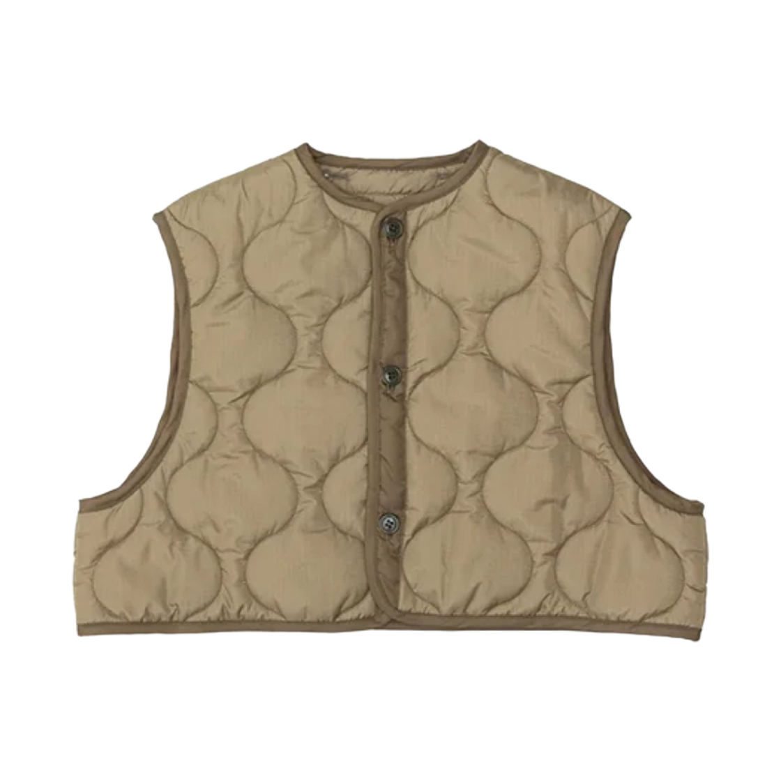 하이크 퀼티드 크롭 베스트 카키(Hyke Quilted Cropped Vest Khaki)
