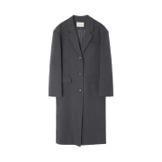 Siyazu SIOT4115 Modern Maxi Long Coat Melange gray
