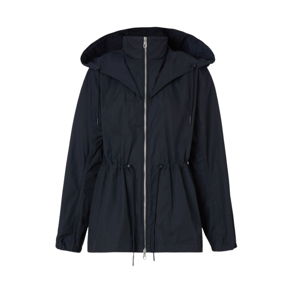 (W) 버버리 드로우스트링 후드 자켓 다크 차콜 블루((W) Burberry Drawstring Hooded Jacket Dark Charcoal Blue) - 1