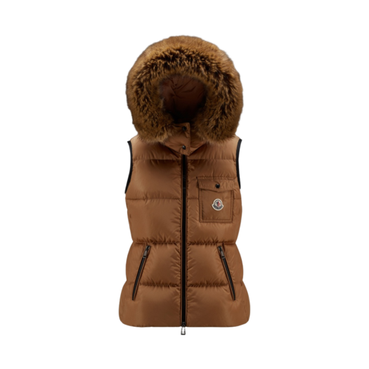 (W) Moncler Bairon Down Gilet Natural Camel Beige - 22FW