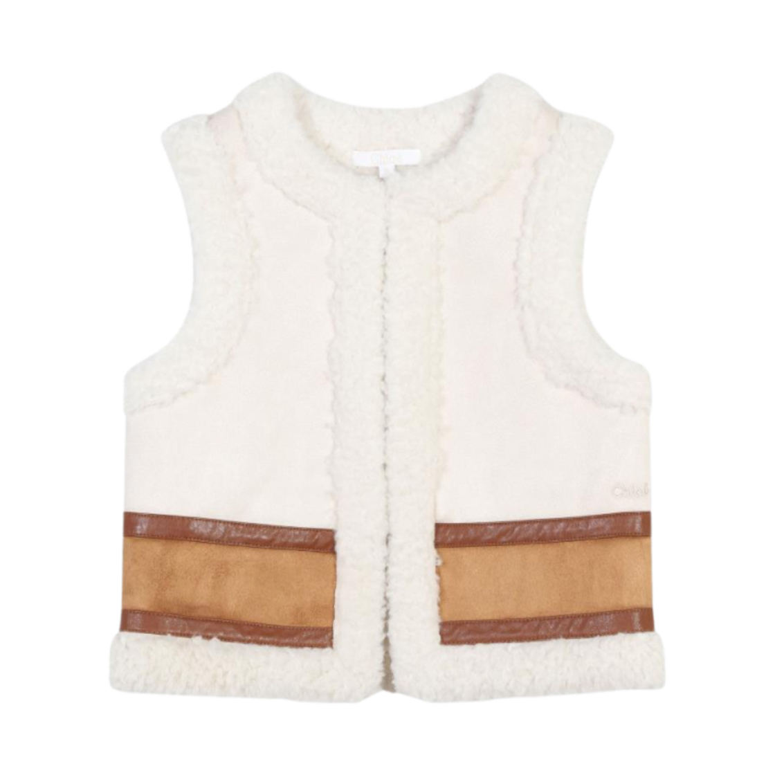 (키즈) 끌로에 투톤 웨이스트코트 아이보리((Kids) Chloe Two-Tone Waistcoat Ivory)