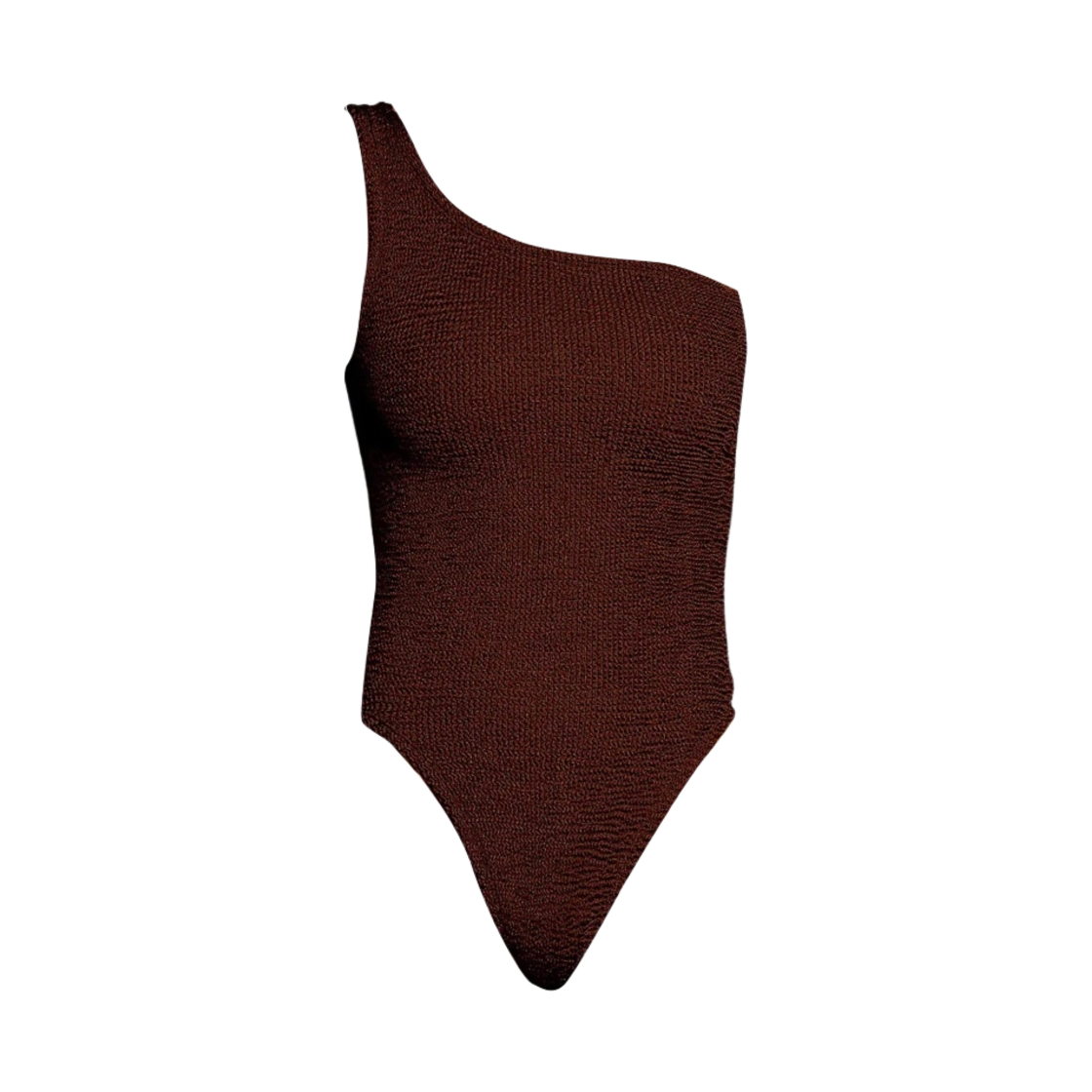 - (W) Hunza G Nancy Swimsuit Metallic Chocolate