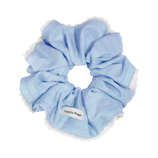 MF2514HB002CLBFR Margarin Fingers Striped Lace Scrunch Light Blue