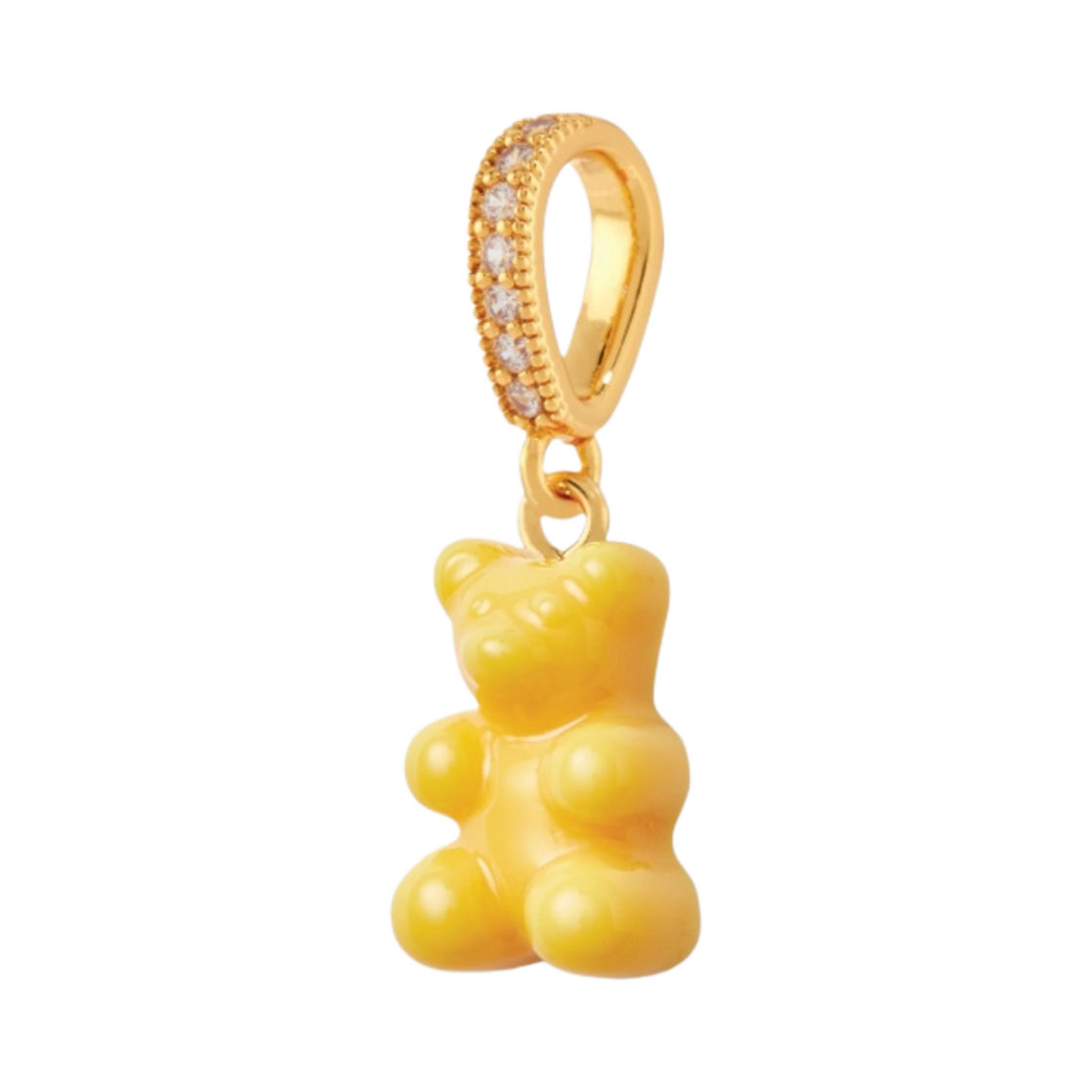 크리스탈 헤이즈 노스텔지아 베어 파베 커넥터 골드 NYC 택시 옐로우(Crystal Haze Nostalgia Bear with Pave Connector Gold NYC Taxi Yellow)