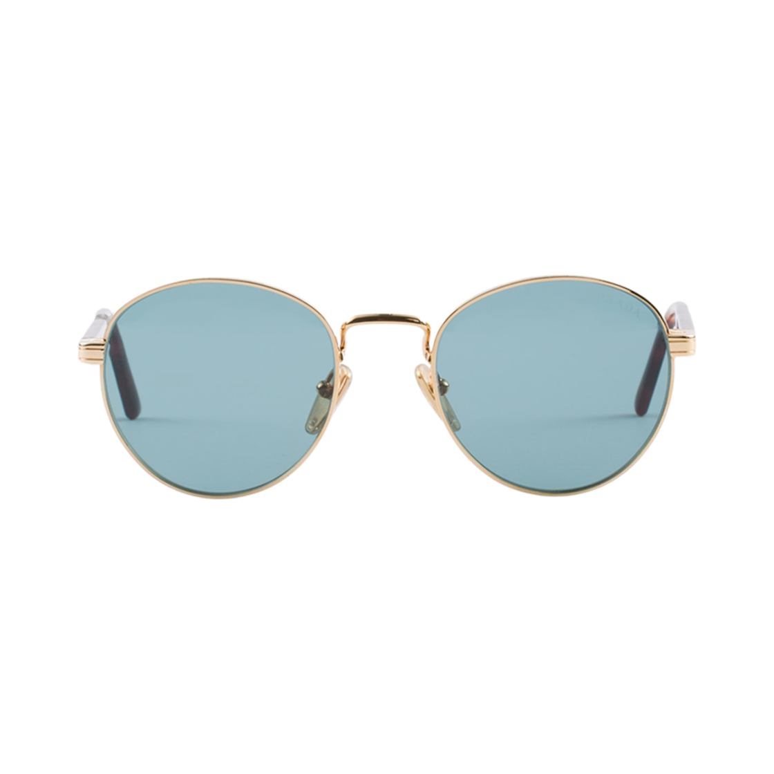 프라다 선글라스 더 아이코닉 메탈 플라크 레이크 블루 렌즈(Prada Sunglasses with The Iconic Metal Plaque Lake Blue Lenses) - 2