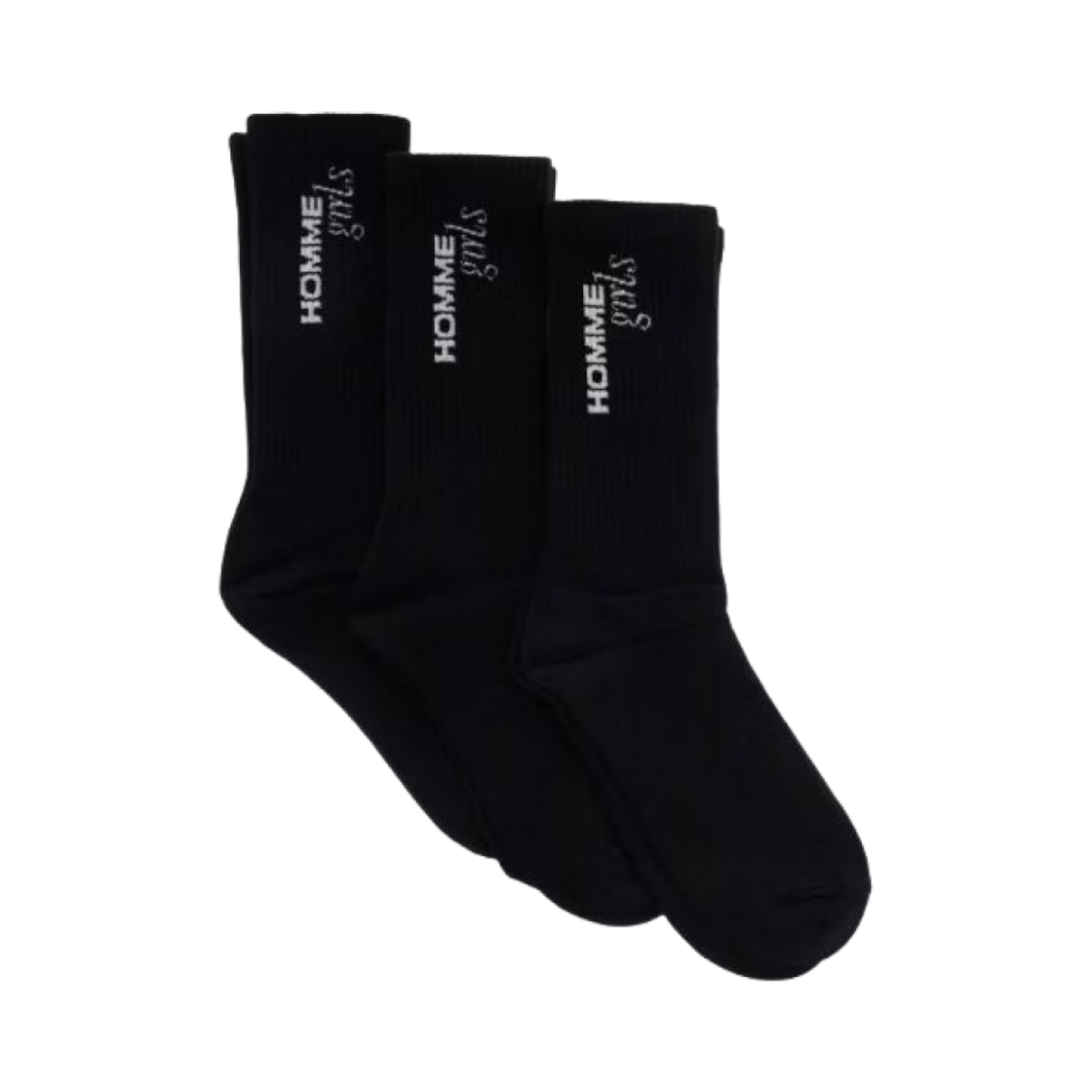 HGSXB002-BLK Homme Girls Original Tube Socks 3-Pair Black