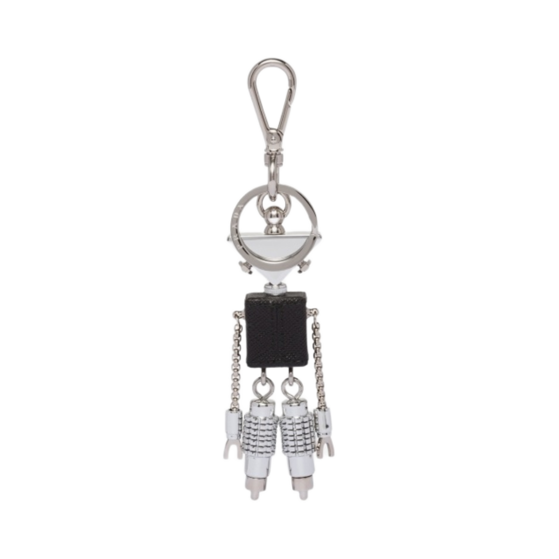 프라다 사피아노 레더 로봇 키체인 트릭 스틸 블랙(Prada Saffiano Leather Robot Keychain Trick Steel Black) - 2