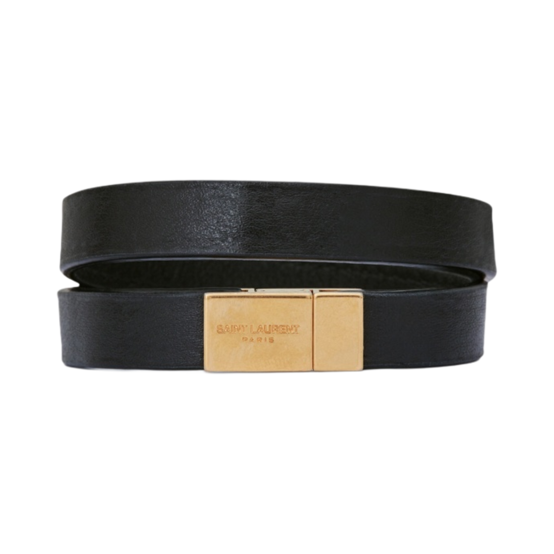 646558-0IH0J-1000/708795-0IH0J-1000 (W) Saint Laurent Opyum Bracelet in Leather and Metal Black Gold - #3