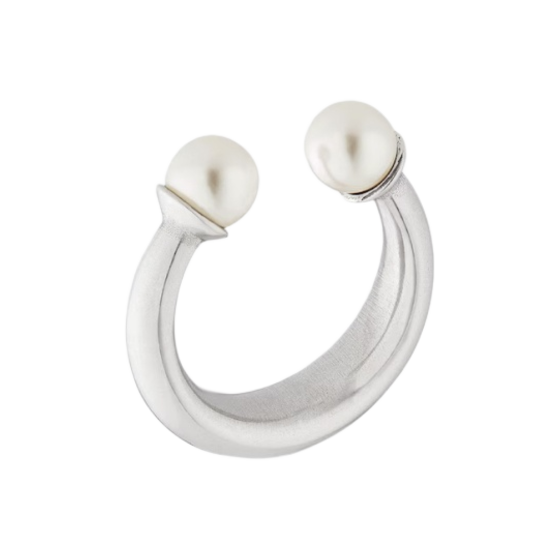 (W) 디올 트리발 링 실버 화이트 레진 펄((W) Dior Tribales Ring Silver White Resin Pearls) - 1