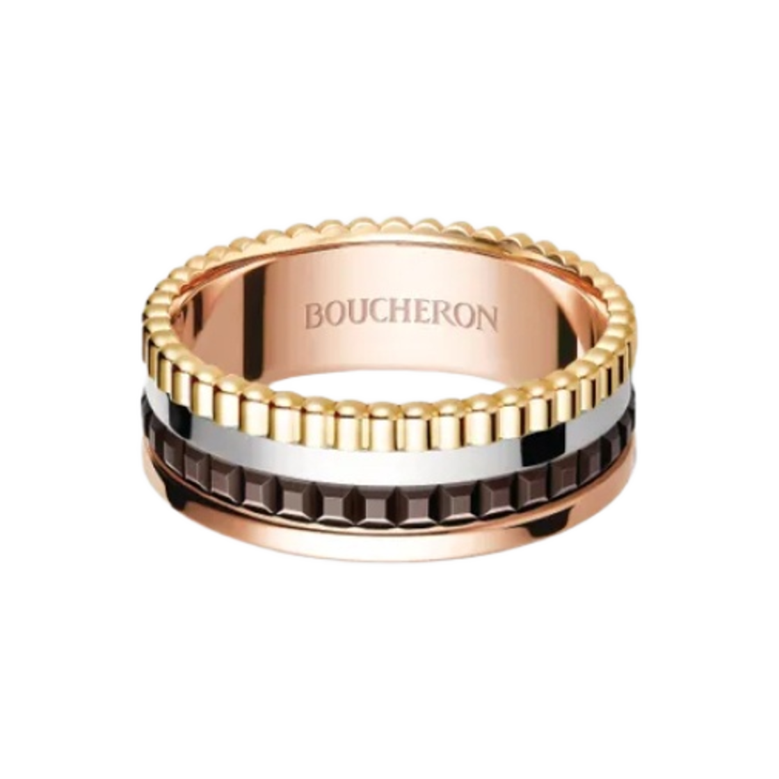 부쉐론 콰트로 클래식 링 스몰 18K 옐로우 골드 화이트 골드 핑크 골드 브라운(Boucheron Quatre Classique Ring Small 18K Yellow White Pink Gold Brown)