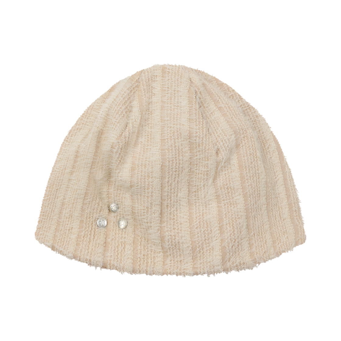 BH24FW-UBEG1 BAUF Star Rivet Fluffy Beanie Beige