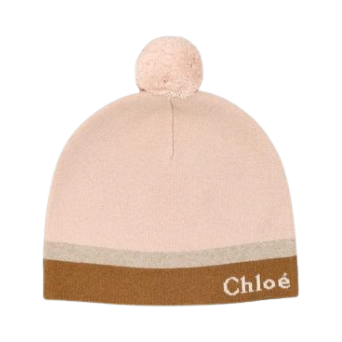 (키즈) 끌로에 코튼 로고 폼폼 비니 핑크((Kids) Chloe Cotton Logo Pompom Beanie Pink)