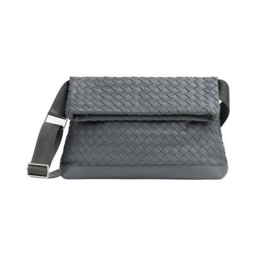 Bottega Veneta Large Intrecciato Fold Messenger Bag Thunder