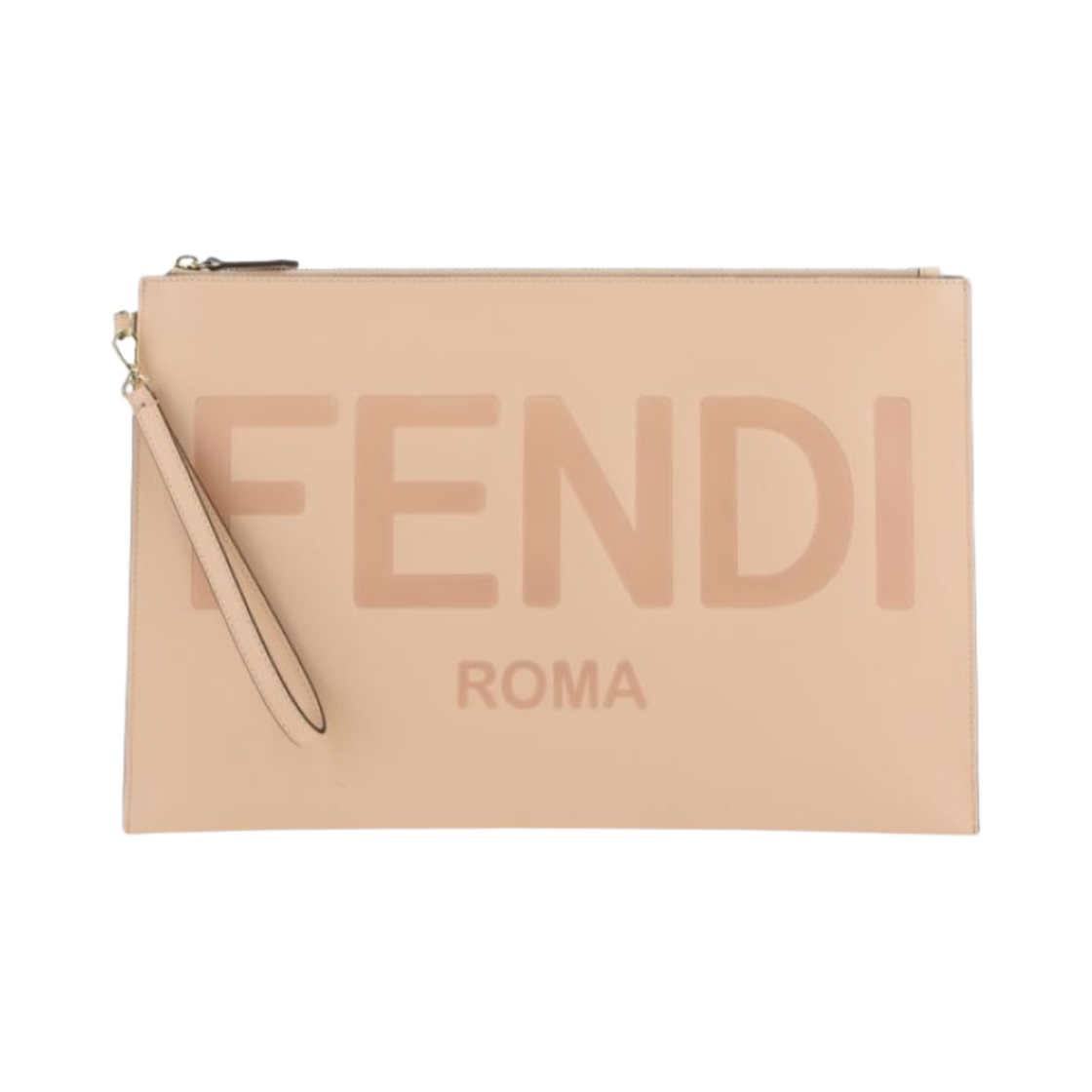펜디 레더 라지 플랫 파우치 핑크 베이지(Fendi Leather Large Flat Pouch Pink Beige) - 1