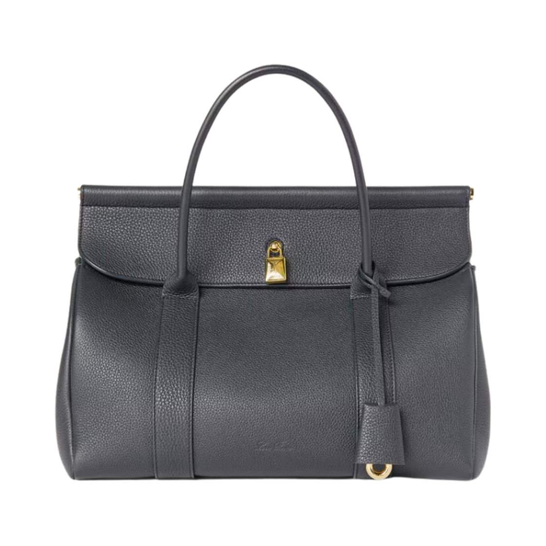 FAN9610-W000 Loro Piana Loom bag L32 in Grained Calfskin Navy Blue
