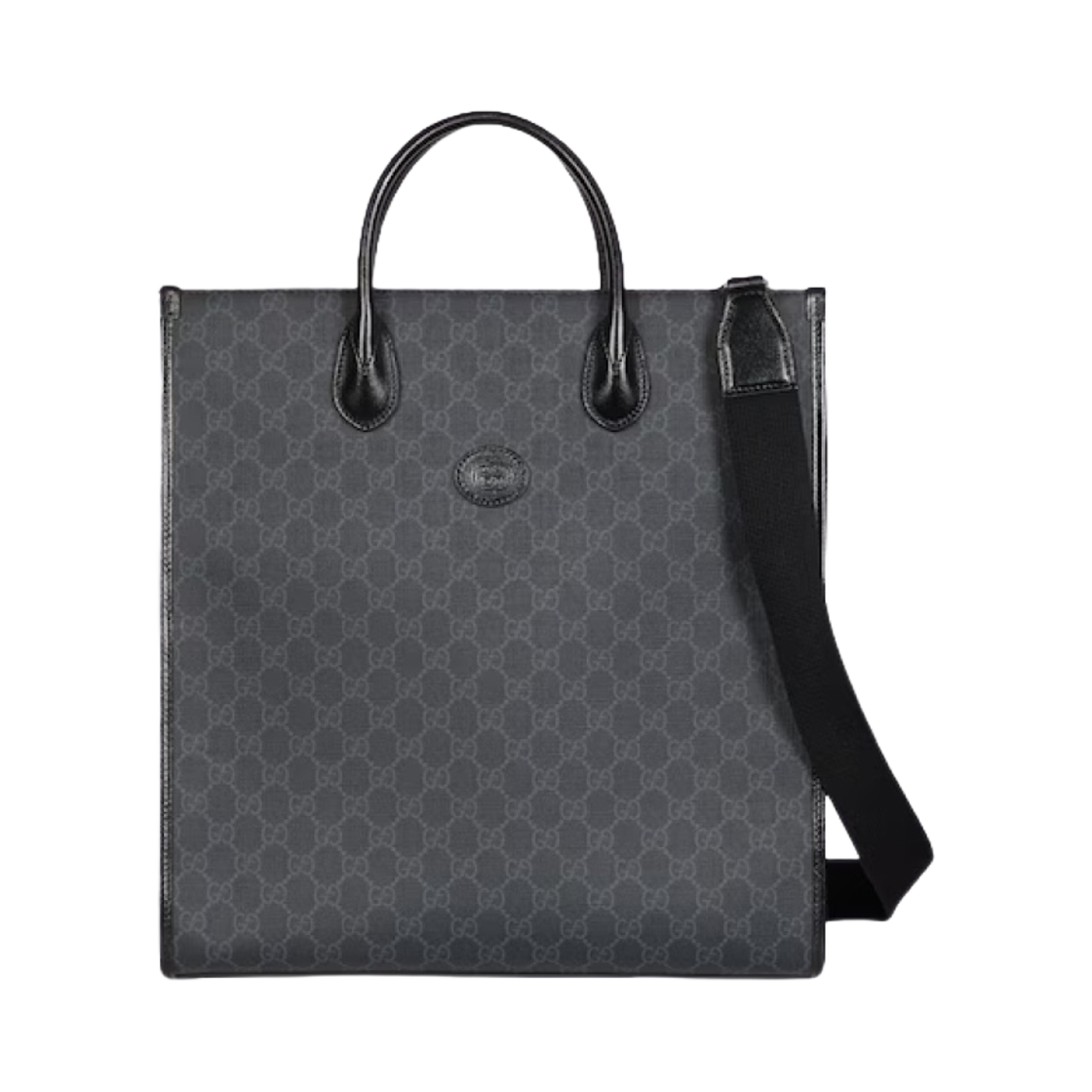 구찌 미디움 토트백 인터로킹 G 블랙 슈프림(Gucci Medium Tote Bag with Interlocking G Black Supreme) - 1