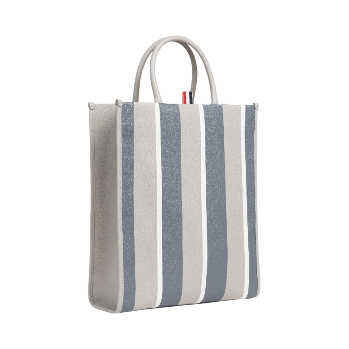 톰브라운 스트라이프 페블 그레인 레더 버티컬 토트백 미디움 그레이(Thom Browne Stripe Pebble Grain Leather Vertical Tote Bag Medium Grey) - 2
