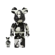 Bearbrick Andy Warhol Double Mona Lisa 100% & 400% Set White Black