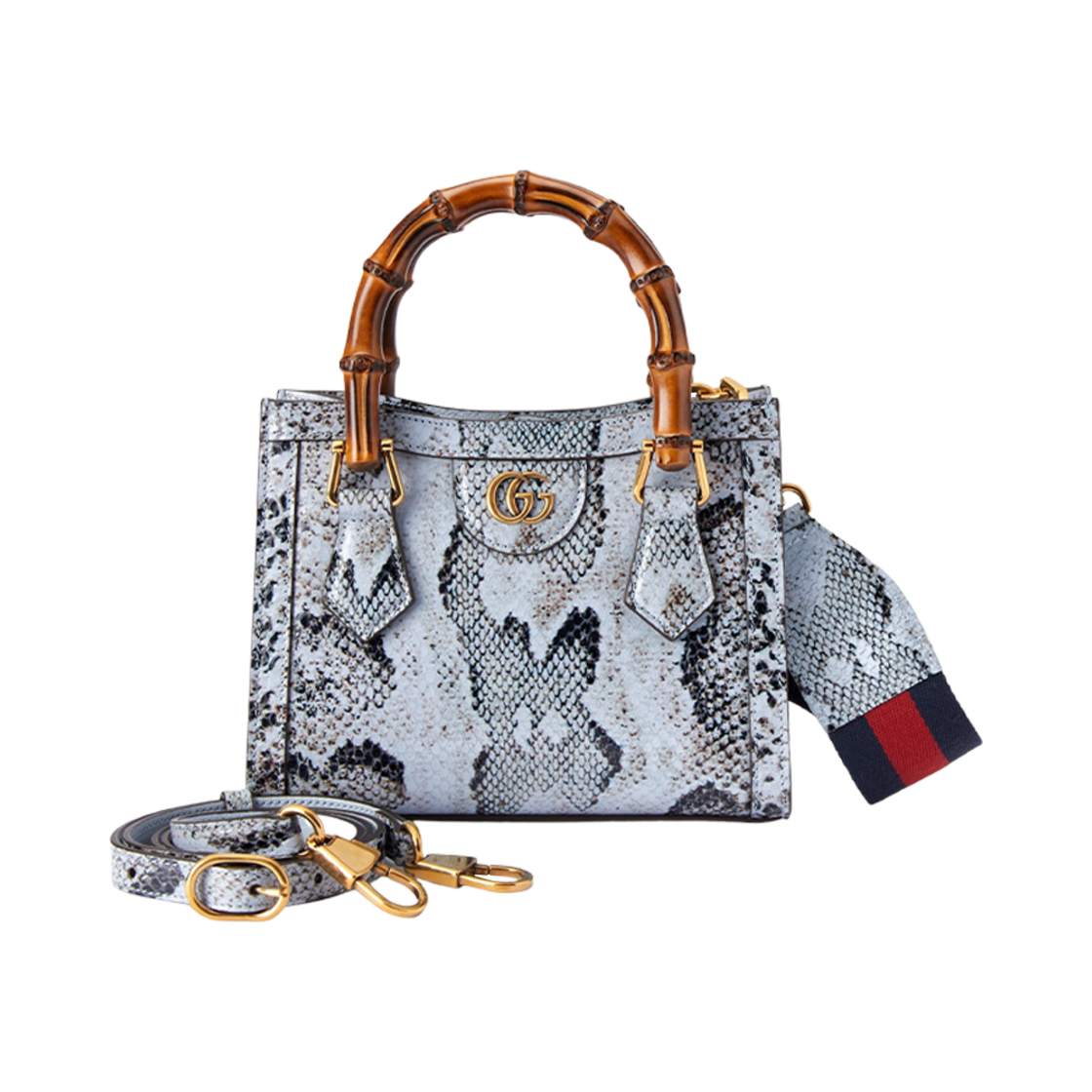 구찌 다이애나 미니 파이썬 토트백 라이트 블루(Gucci Diana Mini Python Tote Bag Light Blue) - 4