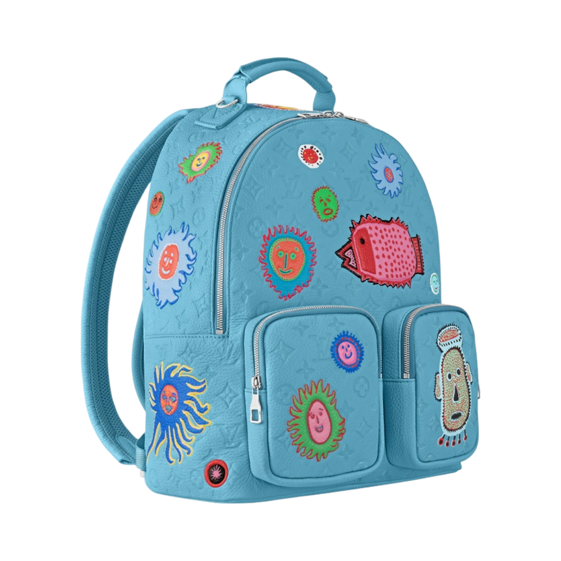 루이비통 x 야요이 쿠사마 멀티포켓 백팩 토뤼옹 모노그램 블루(Louis Vuitton x YK Multipocket Backpack Taurillon Monogram Blue) - 2
