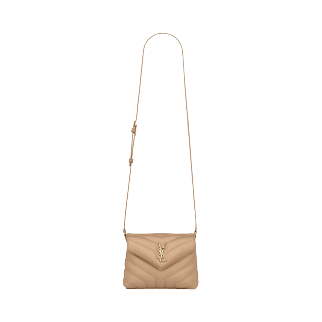 생로랑 마틀라세 Y 레더 브론즈 모노그램 루루 토이백 다크 베이지(Saint Laurent Bronze Monogram Loulou Toy Bag in Matelasse Y Leather Dark Beige) - 1