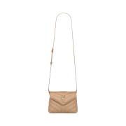Saint Laurent Bronze Monogram Loulou Toy Bag in Matelasse Y Leather Dark Beige
