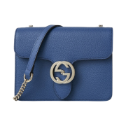 Gucci GG Interlocking Chain Shoulder Bag Blue