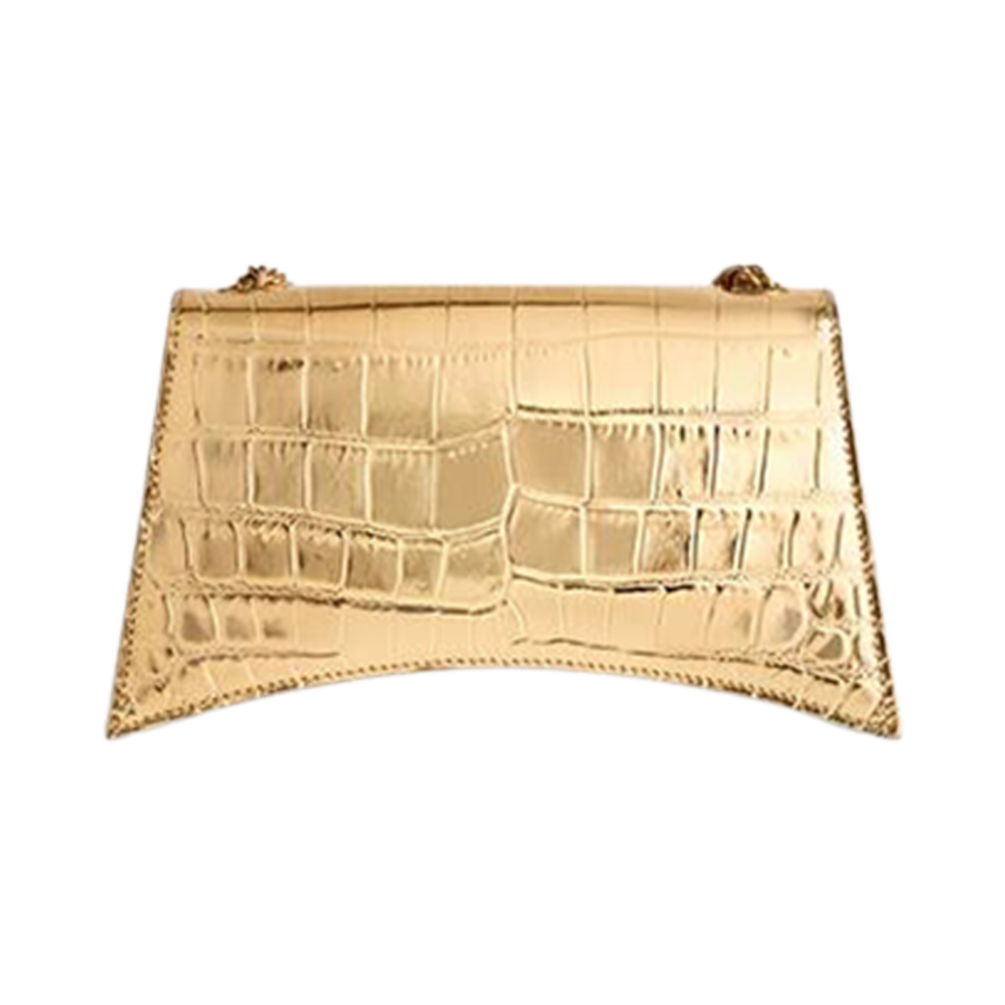 발렌시아가 크러쉬 XS 체인백 메탈라이즈드 크로커다일 엠보스 골드(Balenciaga Crush XS Chain Bag Metallized Crocodile Embossed Gold) - 3