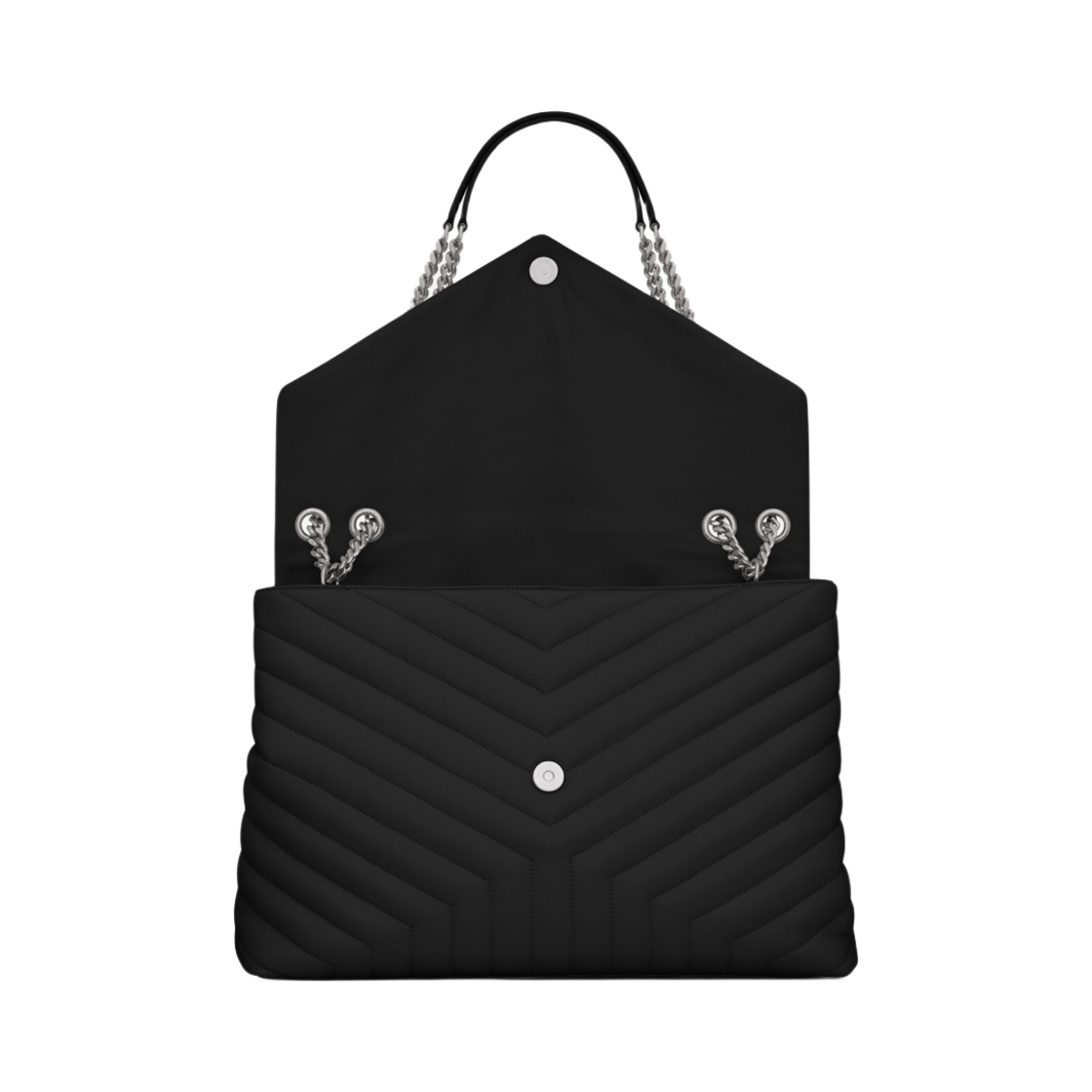생로랑 마틀라세 Y 레더 실버 모노그램 루루 라지백 블랙(Saint Laurent Silver Monogram Loulou Large Bag in Matelasse Y Leather Black) - 3