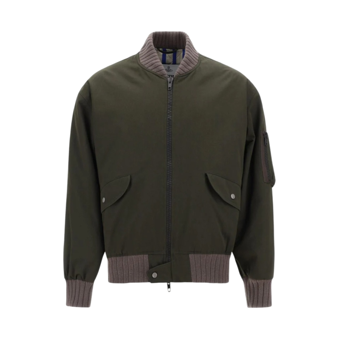 33040004-W006Q-M402 Vivienne Westwood Born to Rewild Bomber Jacket Olive