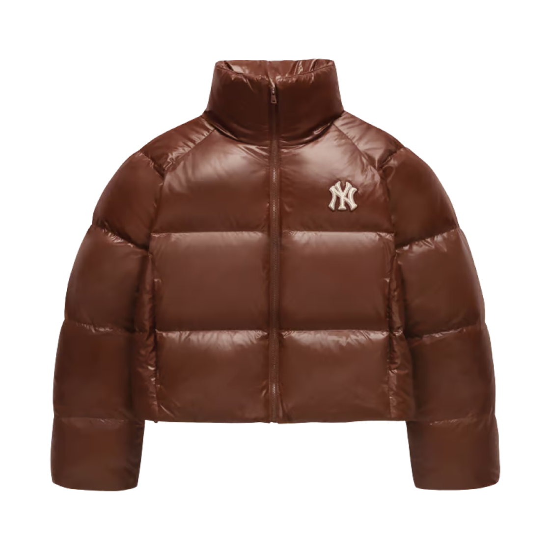 (W) MLB 크롭 유광 커브 푸퍼 자켓 뉴욕 양키스 D.브라운((W) MLB Crop Shiny Curve Puffer Jacket New York Yankees D.Brown)