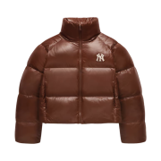 (W) MLB Crop Shiny Curve Puffer Jacket New York Yankees D.Brown