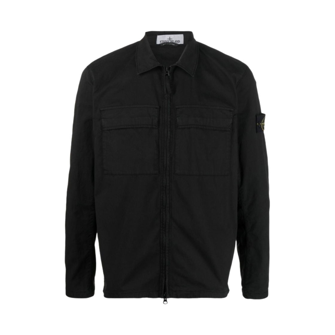 스톤 아일랜드 10210 더블 포켓 코튼 오버셔츠 블랙 - 23SS
