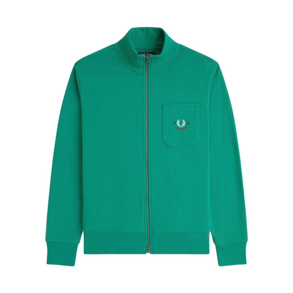 AFPM2519848-X87 Fred Perry Clubhouse 1952 Zip Through Sweatshirt Label Green