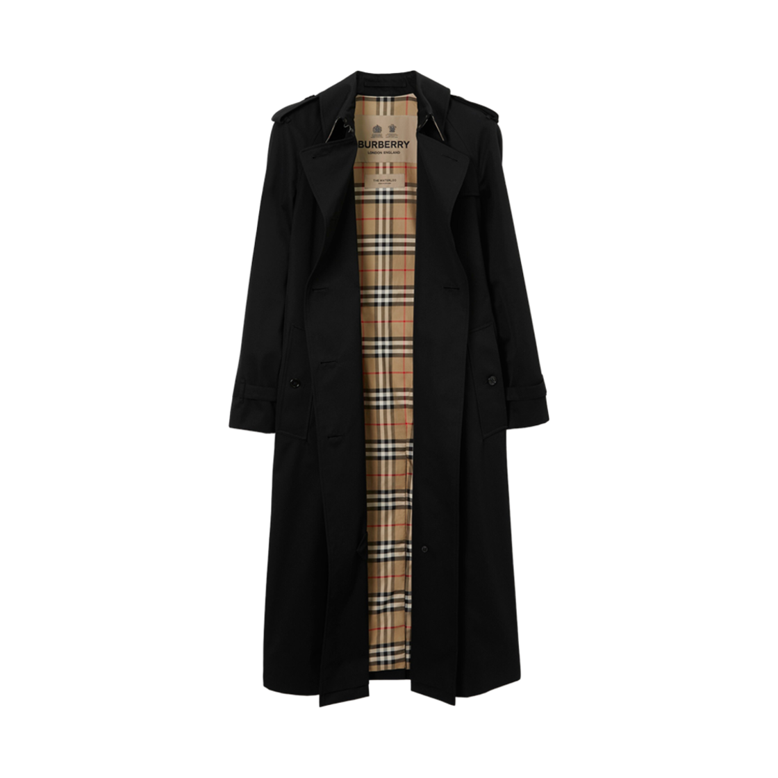 (W) 버버리 워털루 헤리티지 트렌치 코트 블랙((W) Burberry Waterloo Heritage Trench Coat Black) - 2