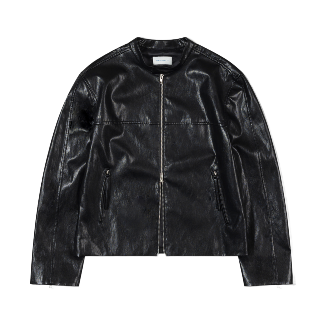 (W) 로우클래식 레더 자켓 블랙((W) Low Classic Bandcollar Leather Jacket Black)
