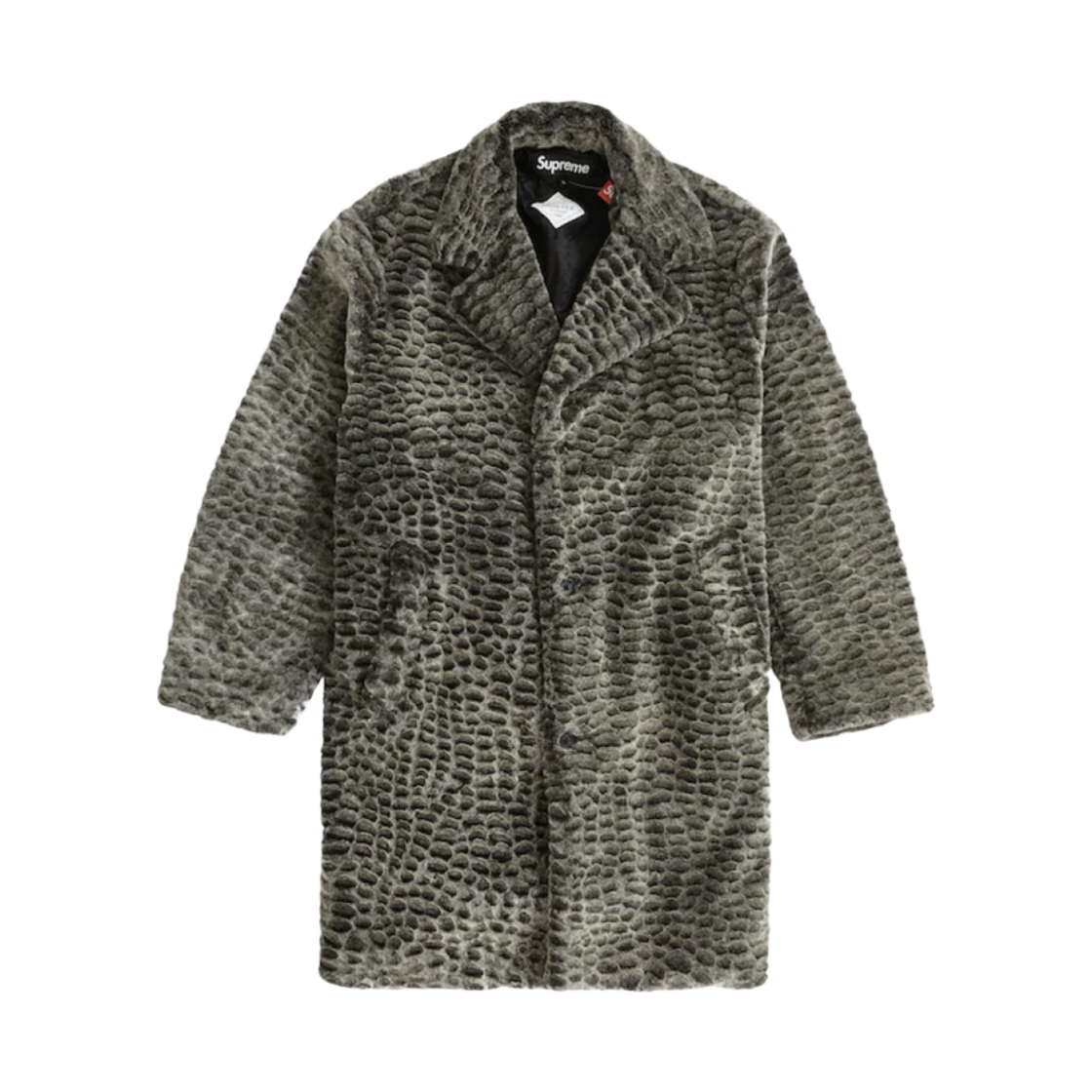 슈프림 크록 포우 퍼 오버코트 블랙 - 23SS