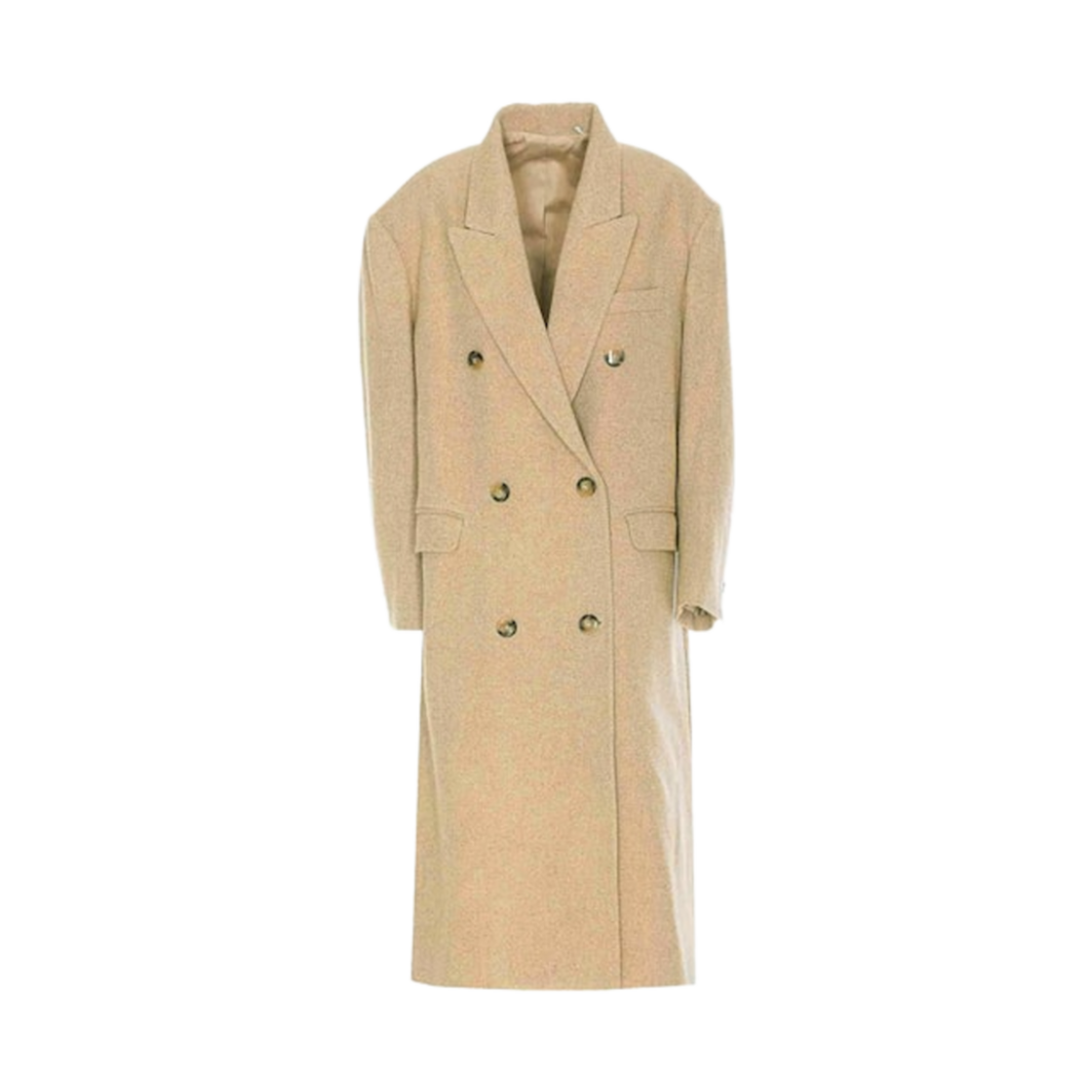 MA0285FA-B3D05E-23EC (W) Isabel Marant Lexana Double Wool Coat Ecru - 24FW