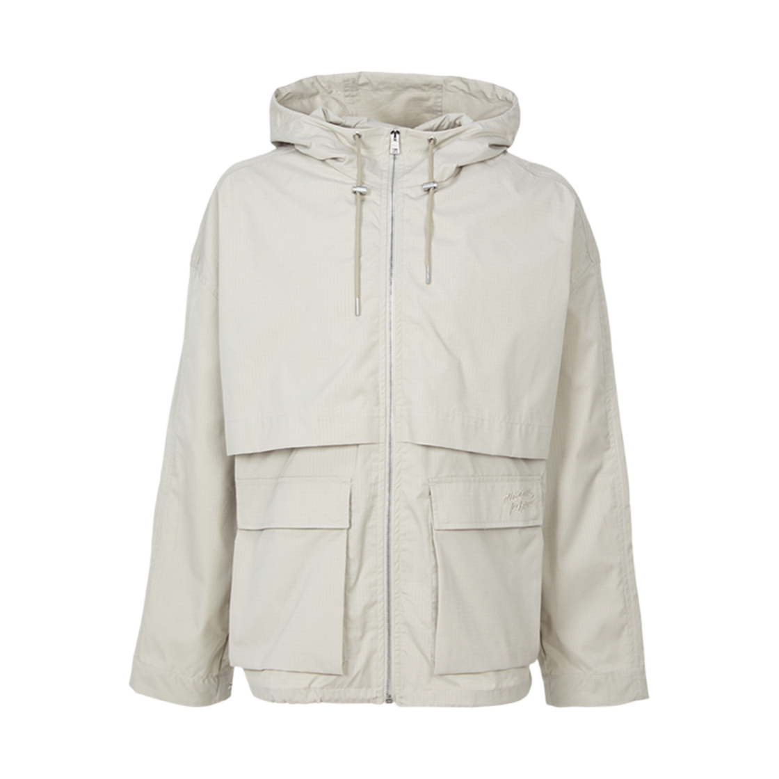 OM02113WW9056-0119 Maison Kitsune Hood Windbreaker Jacket Gray