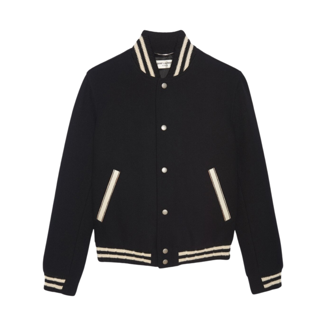 625918-Y180W-1000 Saint Laurent Teddy Jacket in Wool Black